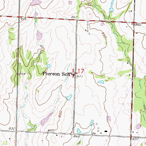 Topographic Map of Pierson School, KS