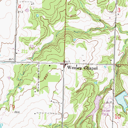 Topographic Map of Wesley Chapel Christian Methodist Episcopal Church, KS