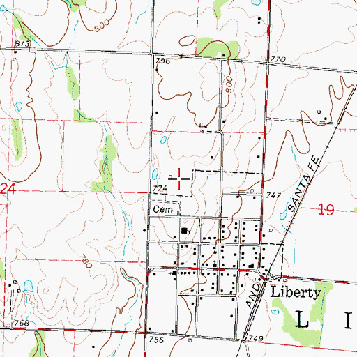 Topographic Map of Township of Liberty, KS