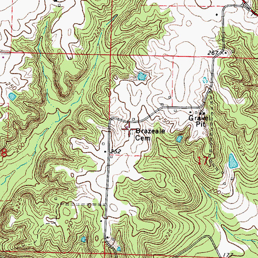 Topographic Map of Brazeale Cemetery, AR