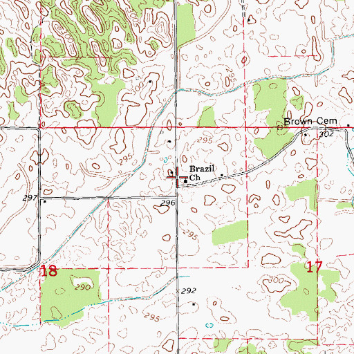 Topographic Map of Brazil Church, AR