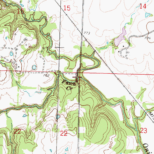 Topographic Map of Fawn Creek, KS