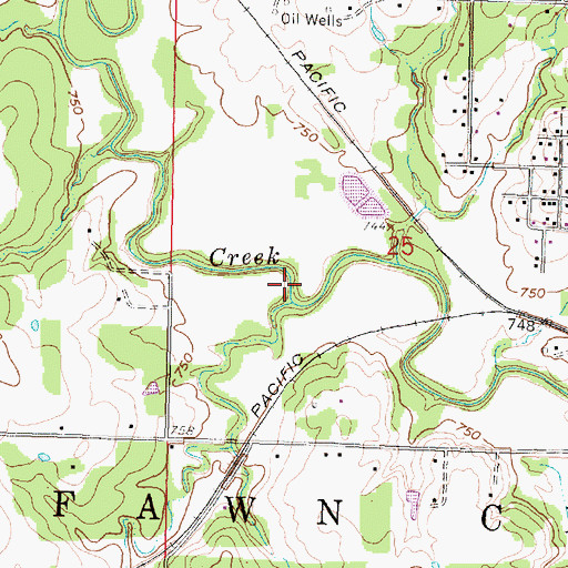 Topographic Map of Deadman Creek, KS