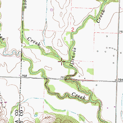 Topographic Map of Illinois Creek, KS