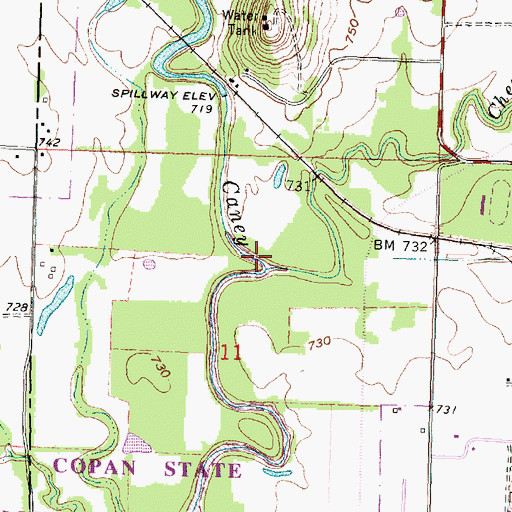 Topographic Map of Cheyenne Creek, KS