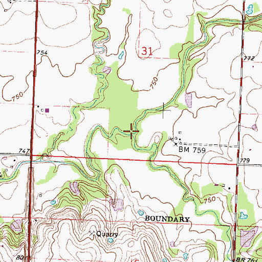 Topographic Map of Hafer Run, KS