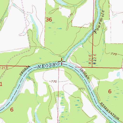 Topographic Map of Fourmile Creek, OK