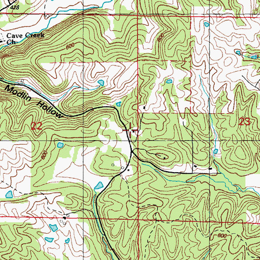 Topographic Map of Brewer School, AR