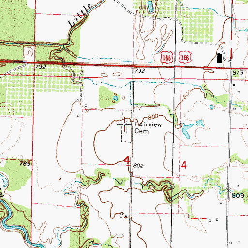Topographic Map of Fairview Cemetery, KS