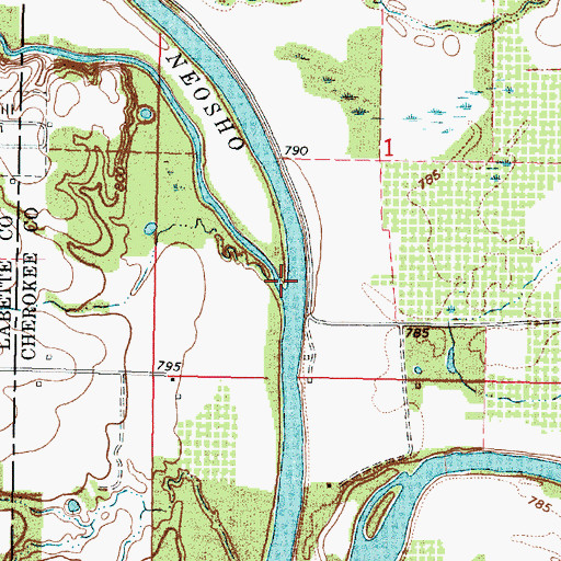 Topographic Map of Town Creek, KS