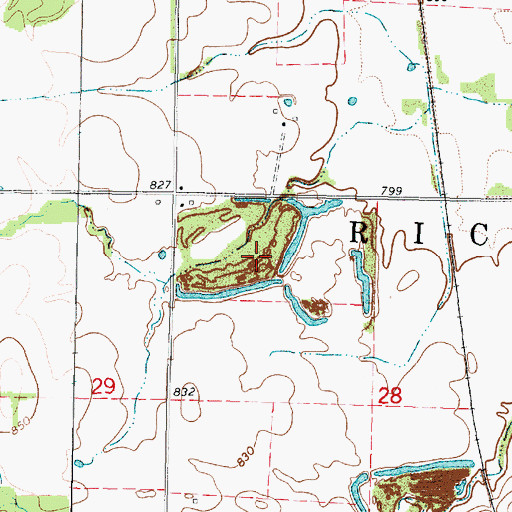 Topographic Map of Township of Richland, KS