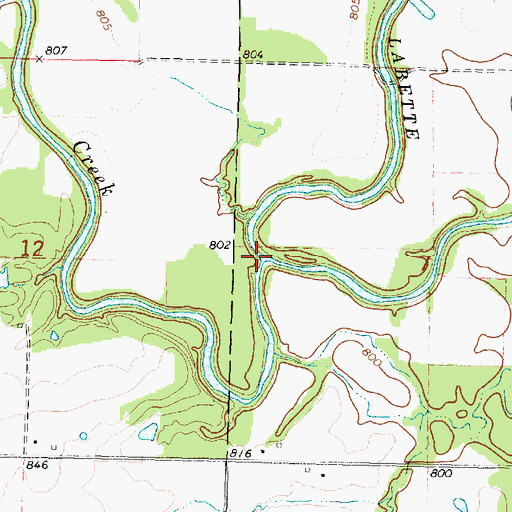 Topographic Map of Hackberry Creek, KS