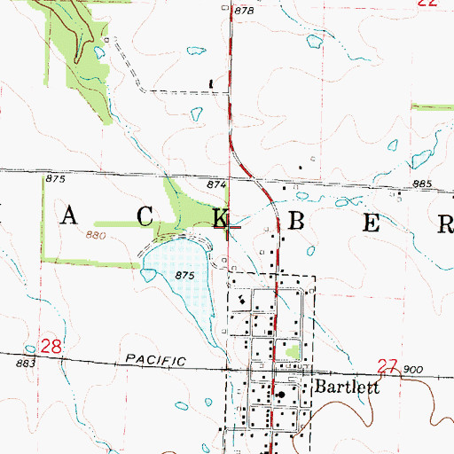 Topographic Map of Township of Hackberry, KS