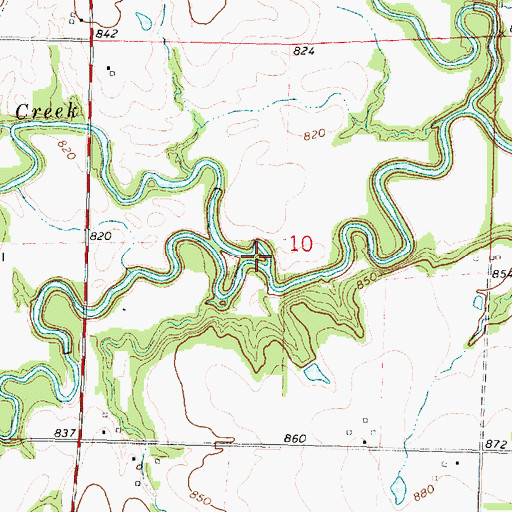 Topographic Map of Lake Creek, KS