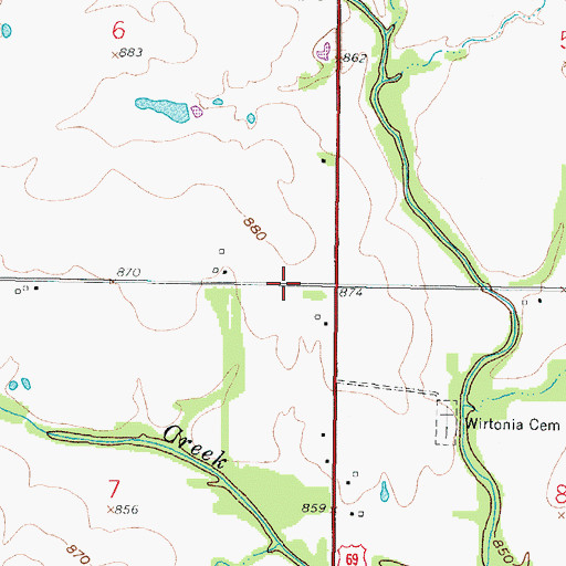 Topographic Map of Wirtonia School (historical), KS