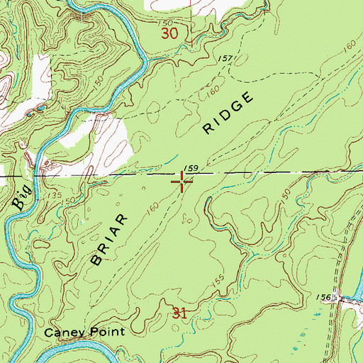 Topographic Map of Briar Ridge, AR