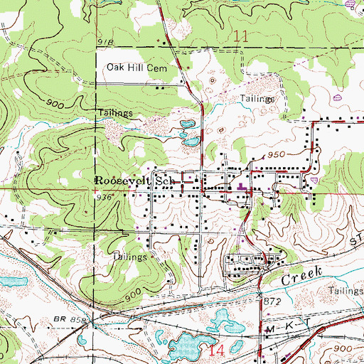 Topographic Map of Roosevelt School (historical), KS