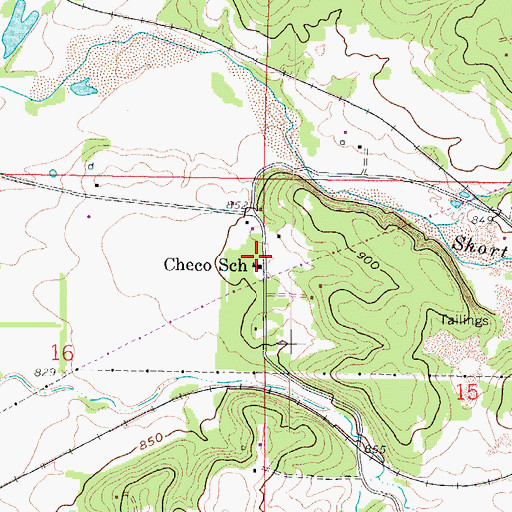 Topographic Map of Checo School (historical), KS