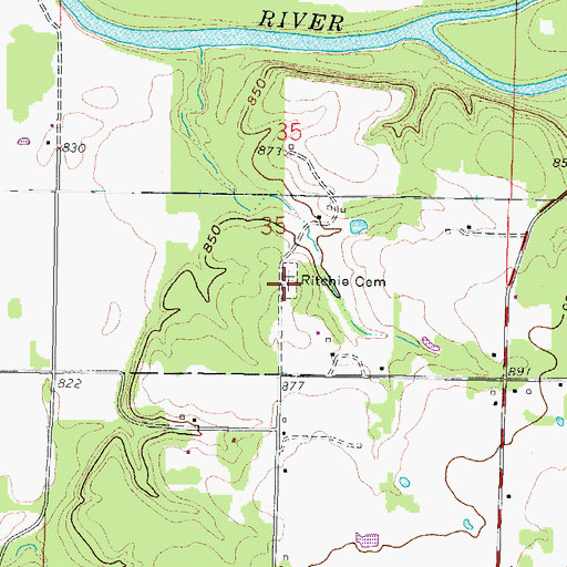 Topographic Map of Union Cemetery, KS