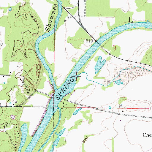 Topographic Map of Short Creek, KS