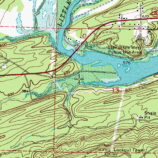 Topographic Map of Brickyard Creek, AR