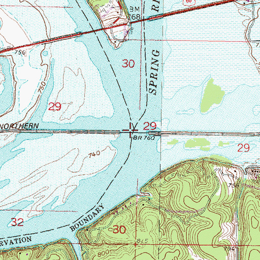 Topographic Map of Spring River, OK