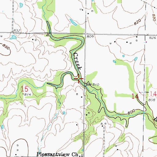 Topographic Map of Bitter Creek, KS