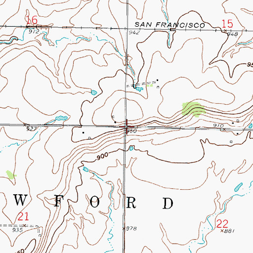 Topographic Map of Township of Crawford, KS