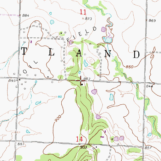 Topographic Map of Oak Ridge School, KS