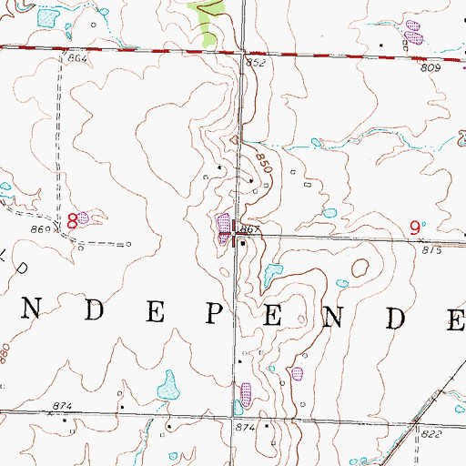 Topographic Map of Fairview School, KS