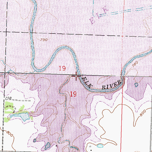 Topographic Map of Chetopa Creek, KS