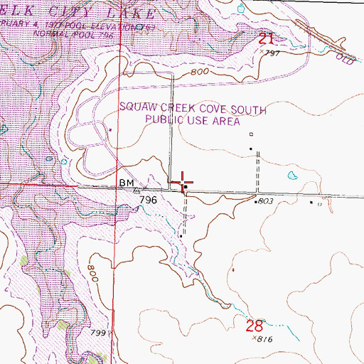 Topographic Map of White Post School, KS