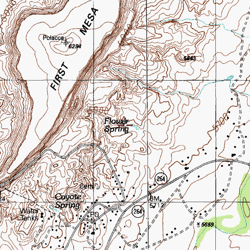 Topographic Map of Flower Spring, AZ