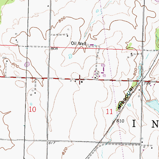 Topographic Map of Central School, KS