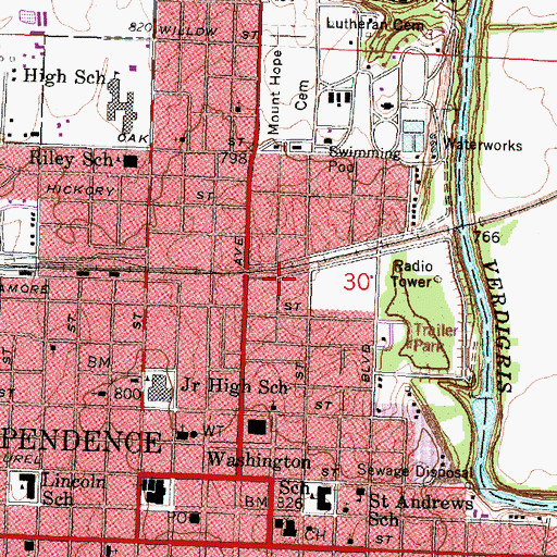 Topographic Map of Zion Lutheran Cemetery, KS