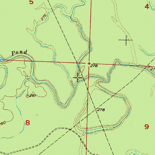 Topographic Map of Bridge Creek, AR