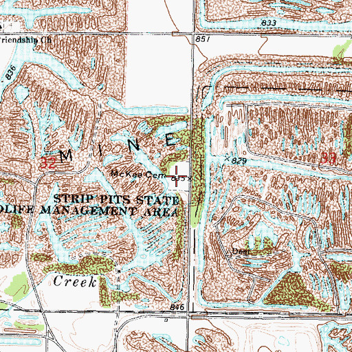 Topographic Map of McKee Cemetery, KS