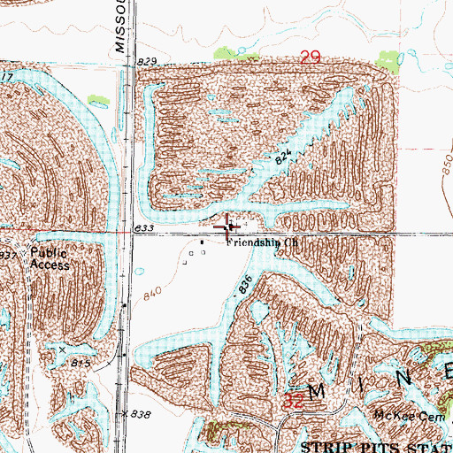 Topographic Map of Friends Church, KS