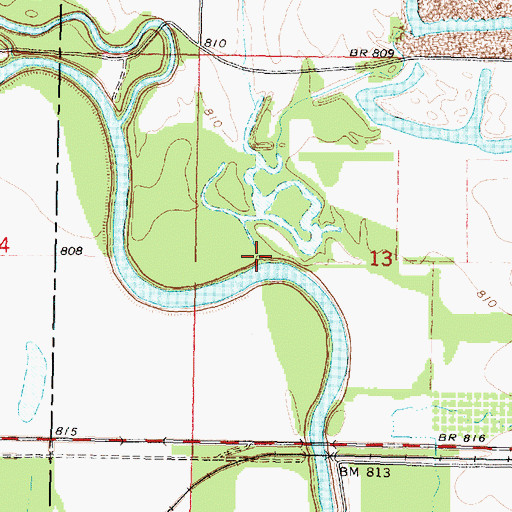 Topographic Map of Wolf Creek, KS
