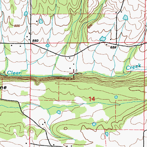 Topographic Map of Brier Branch, AR