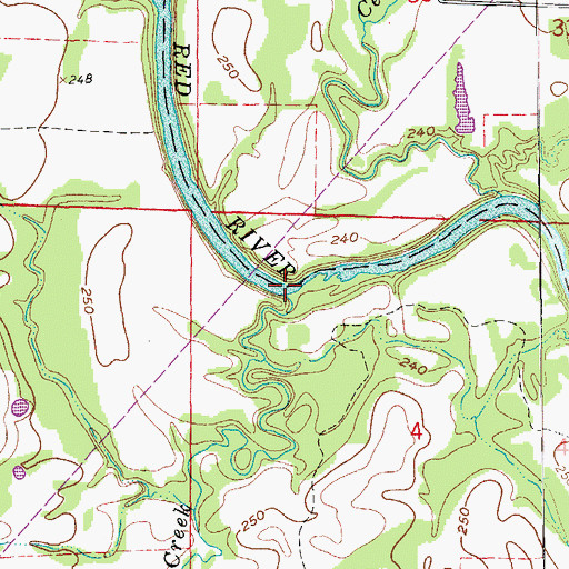 Topographic Map of Brier Creek, AR