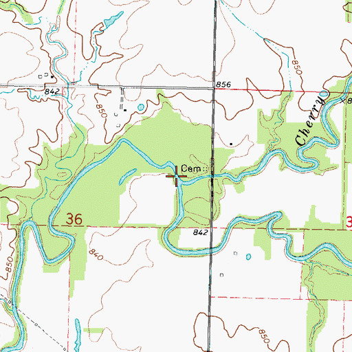 Topographic Map of Little Cherry Creek, KS