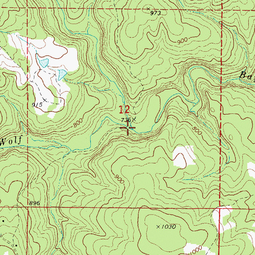 Topographic Map of Brier Creek, AR