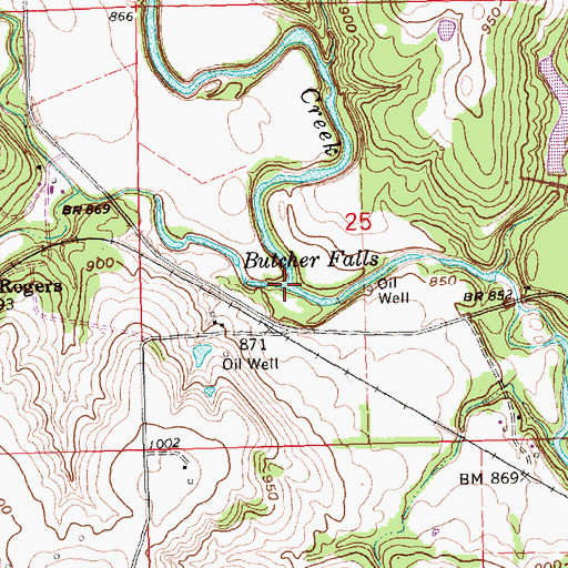Topographic Map of Pool Creek, KS