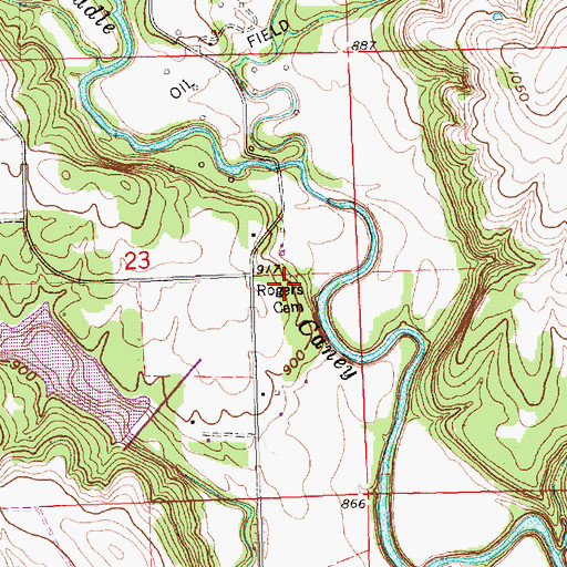 Topographic Map of Rogers Cemetery, KS