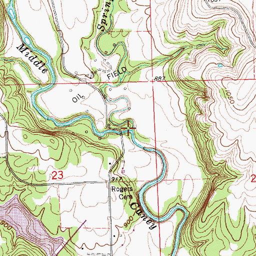 Topographic Map of Spring Creek, KS