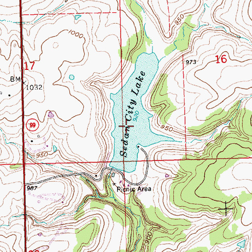 Topographic Map of Sedan City Lake, KS
