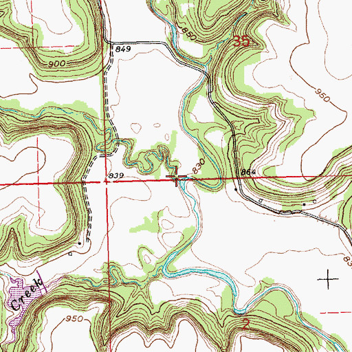 Topographic Map of Turkey Creek, KS