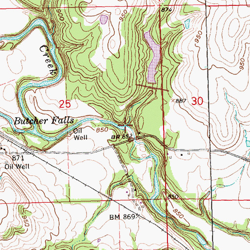 Topographic Map of Possum Creek, KS