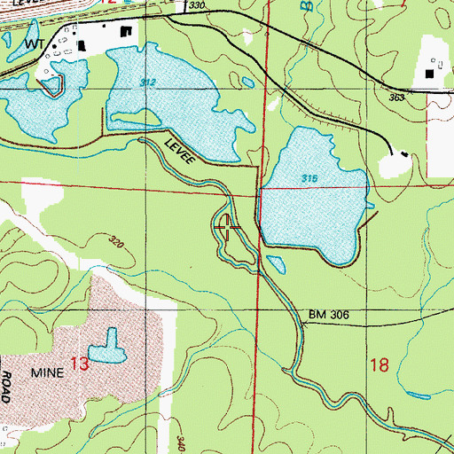 Topographic Map of Brier Lick Branch, AR